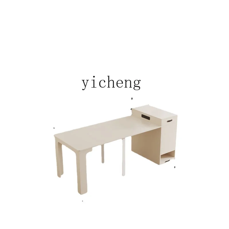Folding Dining Table Island Table One-Piece Retractable Household Small Apartment Stone Plate Non-Occupying Dining Table
