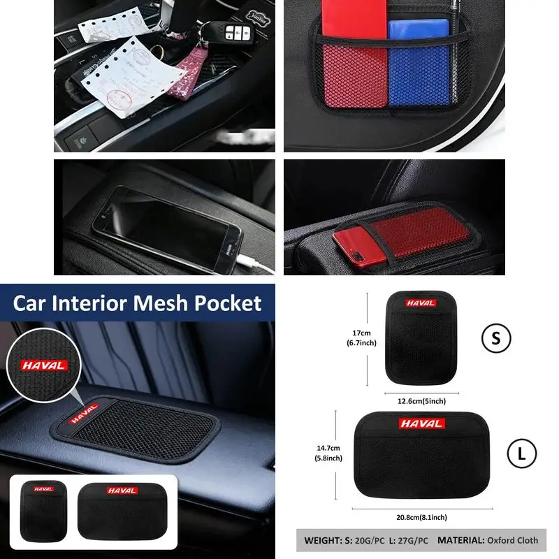 Car Oxford Fabric Mesh Storage Bag Phone Key Holder for Haval Dargo H6 H9 F7 M6 F7X, Vehicle Interior Small Things Organizer Par