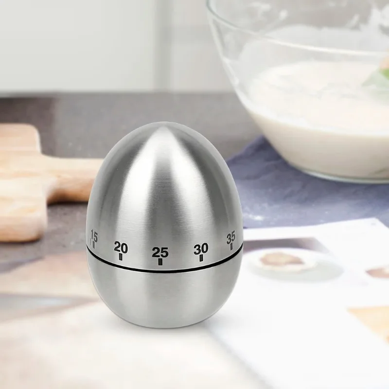 Stainless Steel Egg Cooking Tool 60 Minutes Mechanical Alarm Clock Time Counting Creative Home Countdown Kitchen Timer