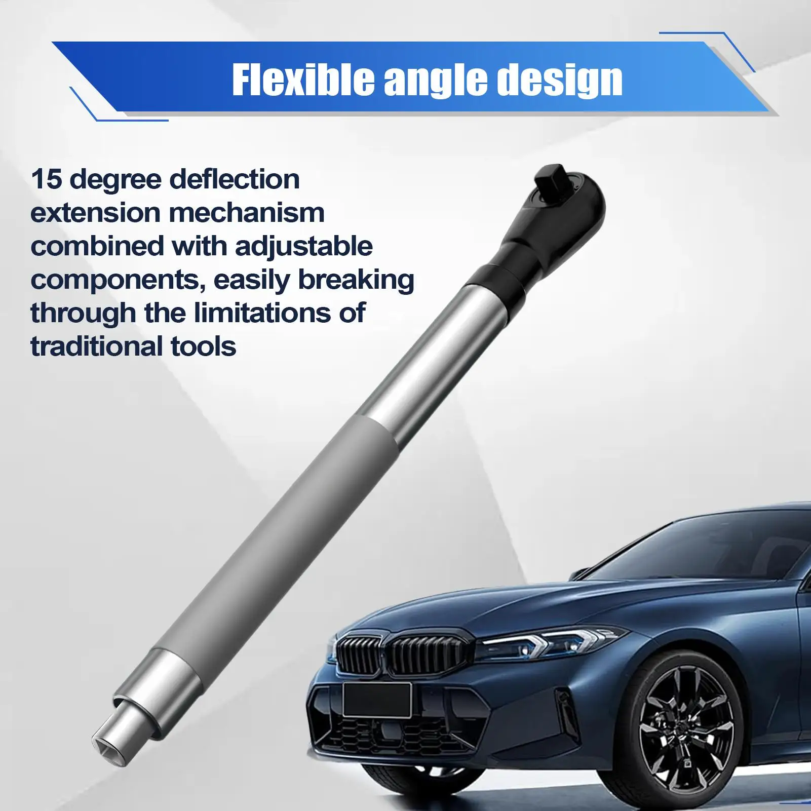 Offset Wrench Extension Extended Rotary Wrench With 4 Sockets 1/2 Drill Bit Spanner For Automotive Construction Home Repair