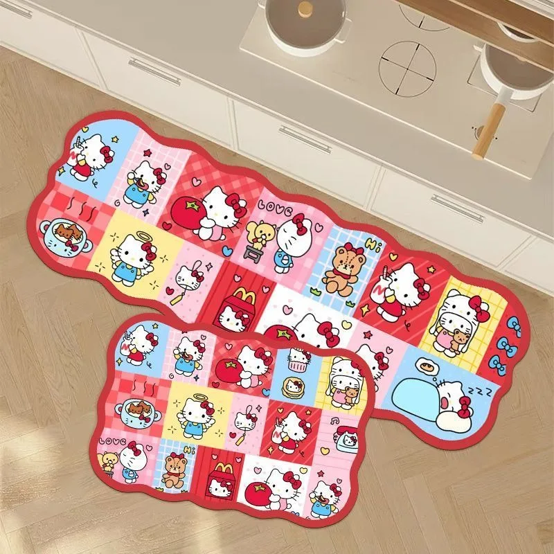 

Hello Kitty Anime Kawaii Sanrio Ins Fashion Kitchen Floor Mat Cute Cartoon Household Floor Decoration Pendant Cushion Gifts Toys