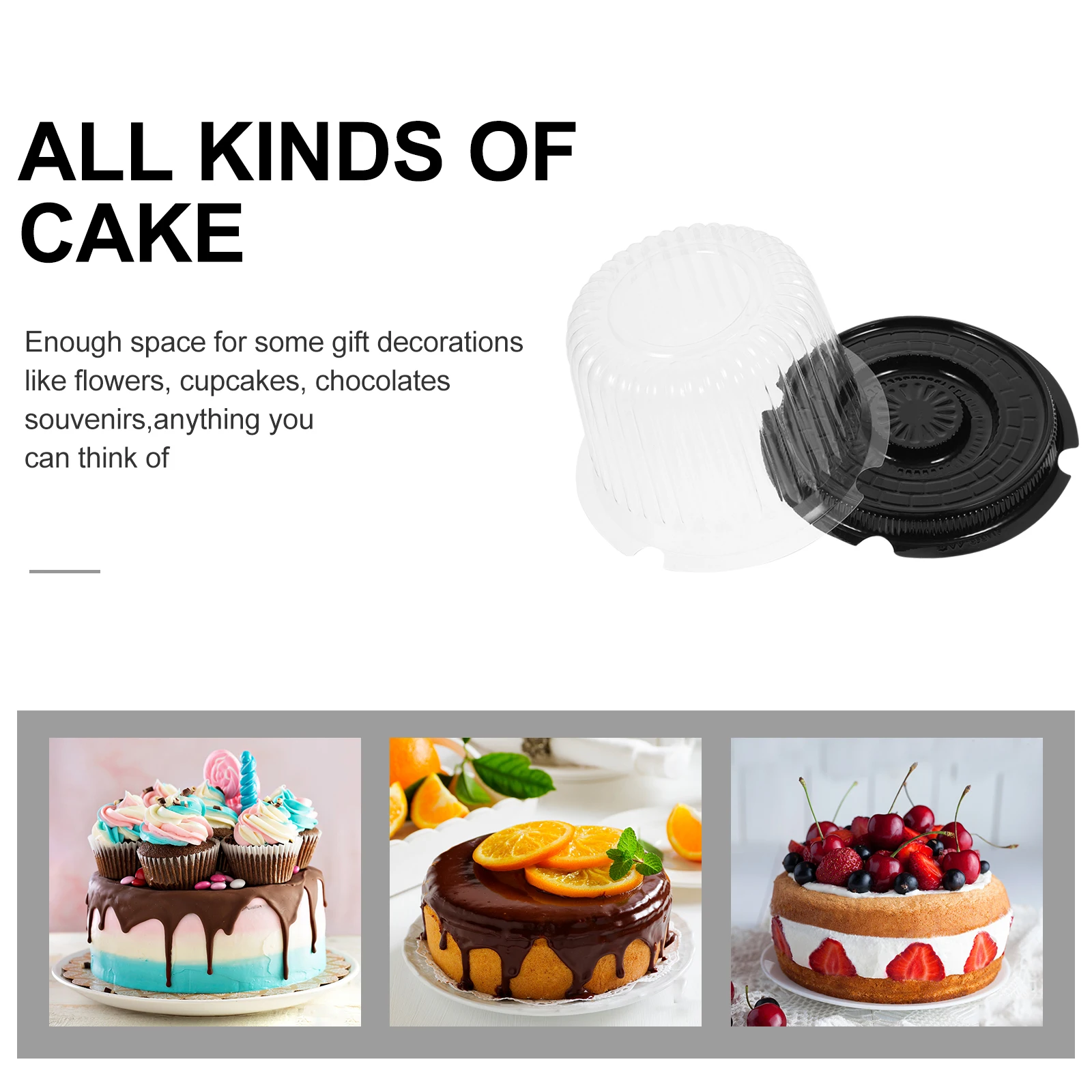

10 Pcs Bakeware Carrier Cake Cheese Storage Box Carriers Clear Container with Lid Travel