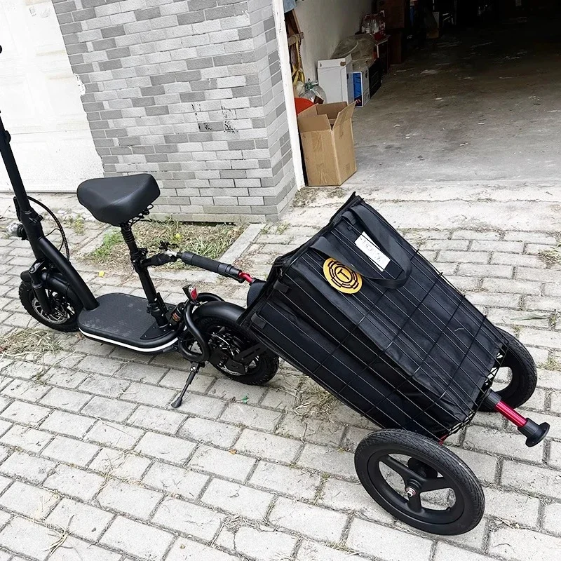 Remolque pequeño para bicicleta, carrito de compras para acampar, remolque trasero portátil para bicicleta, coche de campamento, remolque para bicicleta de montaña, camping