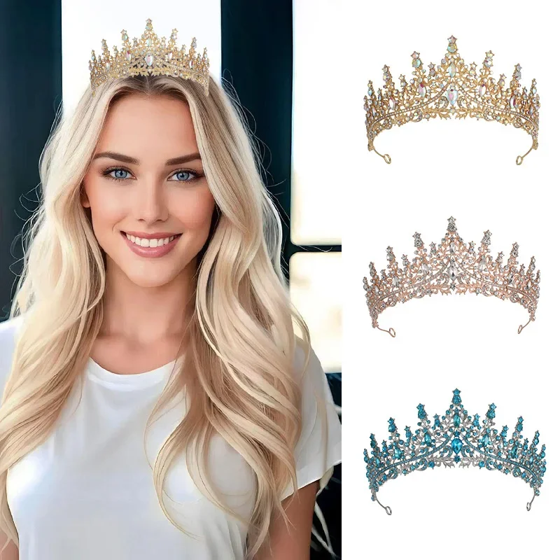 New Crown Hairpin Wedding Dress Accessories Elegant Crystal Headwear