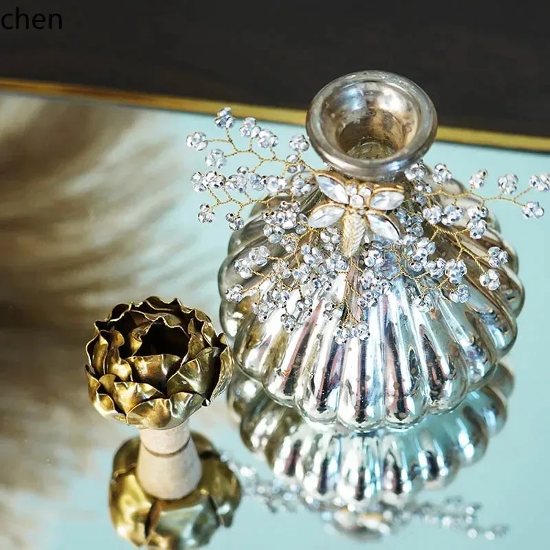 D20 - Home Retro Vintage Glass Beaded Perfume Bottle Decorative Ornament