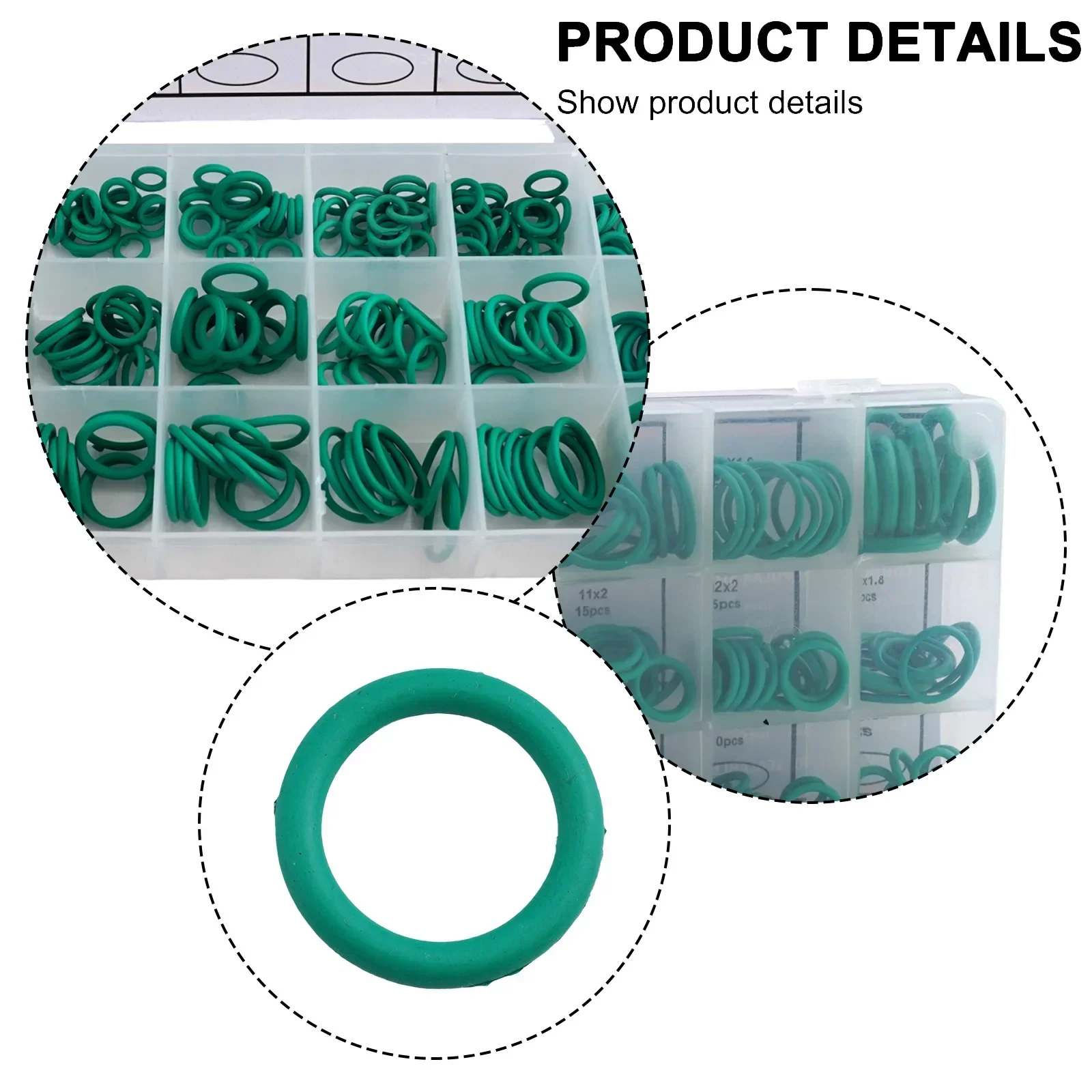 

R134a Sealing O-rings Seal Set Sealing Ring A/C Accessories Green HNBR Parts With Plastic Case For Car Air Conditioning