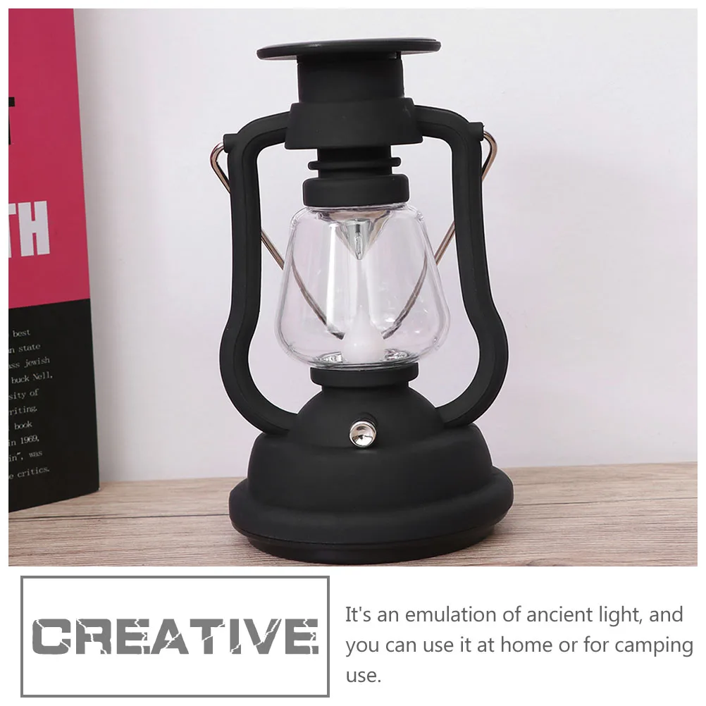 

1pc Solar-Powered Lamp Vintage Camping Lantern Decorative Durable Flashing Light Easy Replacement Affordable Outdoor
