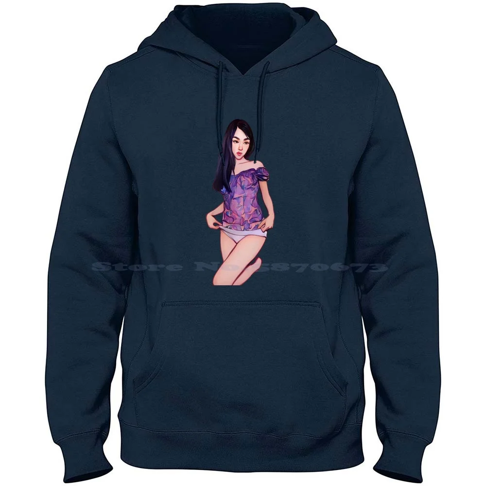 Cute Asian Girl In Purple 100% Pure Cotton Hoodie Tshirt Cute Girl Asian Purple Fan Art Only Fans Onlyfans Ph