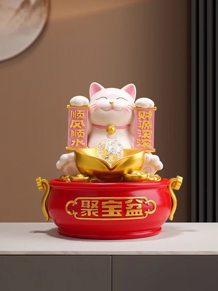 

Creative Wealth Attraction Cat Treasure Pot Statue Decoration Home Living Room Office Desktop Relocation Opening Decoration