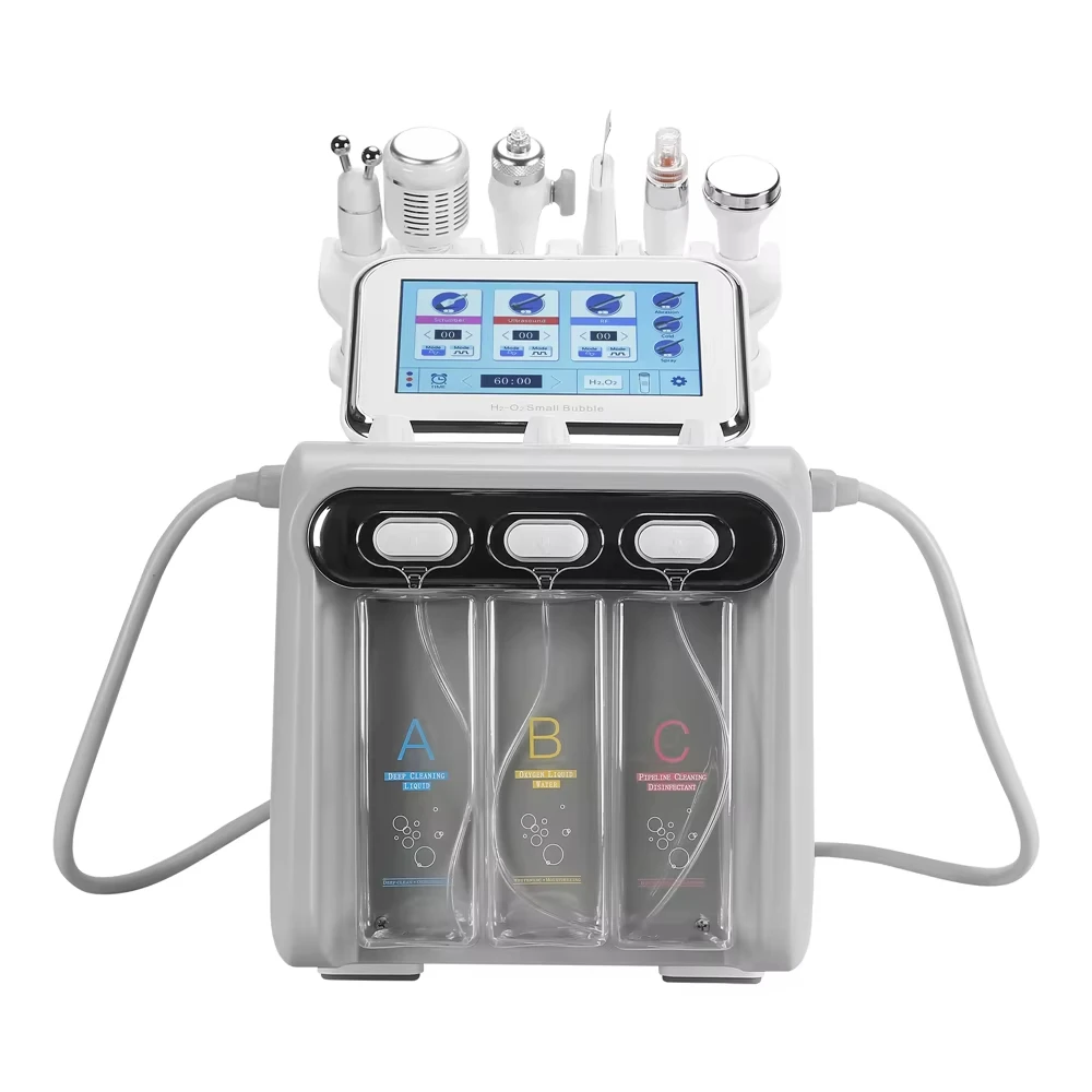 6 in1 H2O2 Water Oxygen Jet Peel Hydro Beauty Skin Cleansing Hydro facial Machine Facial Machine Water Aqua Peeling for Home Use