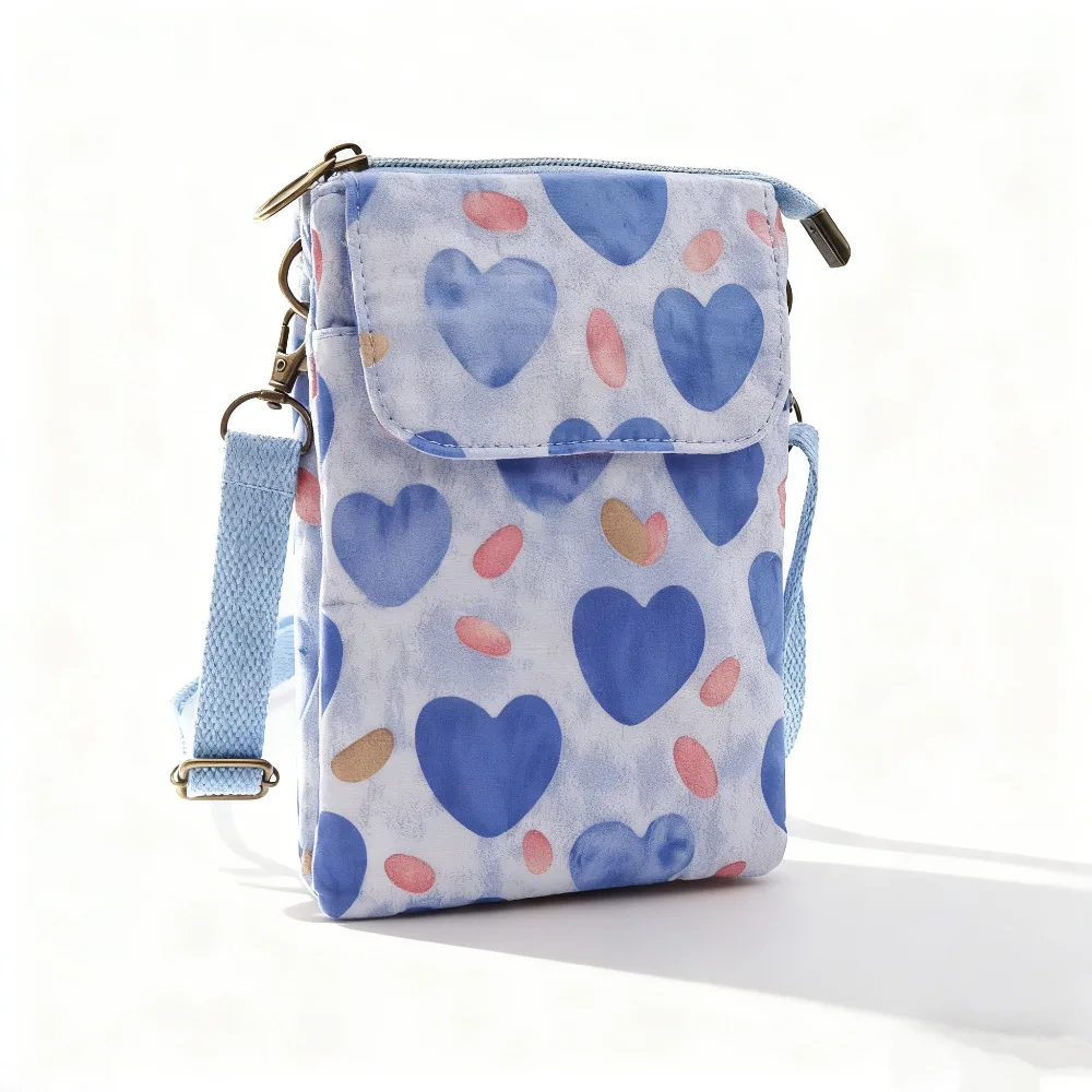 

Минималистичная многослойная сумка через плечо с ремешком через плечо, подходит для телефона и кошелька. Кошелек унисекс из ткани в стиле ретро и органайзер для ключей.