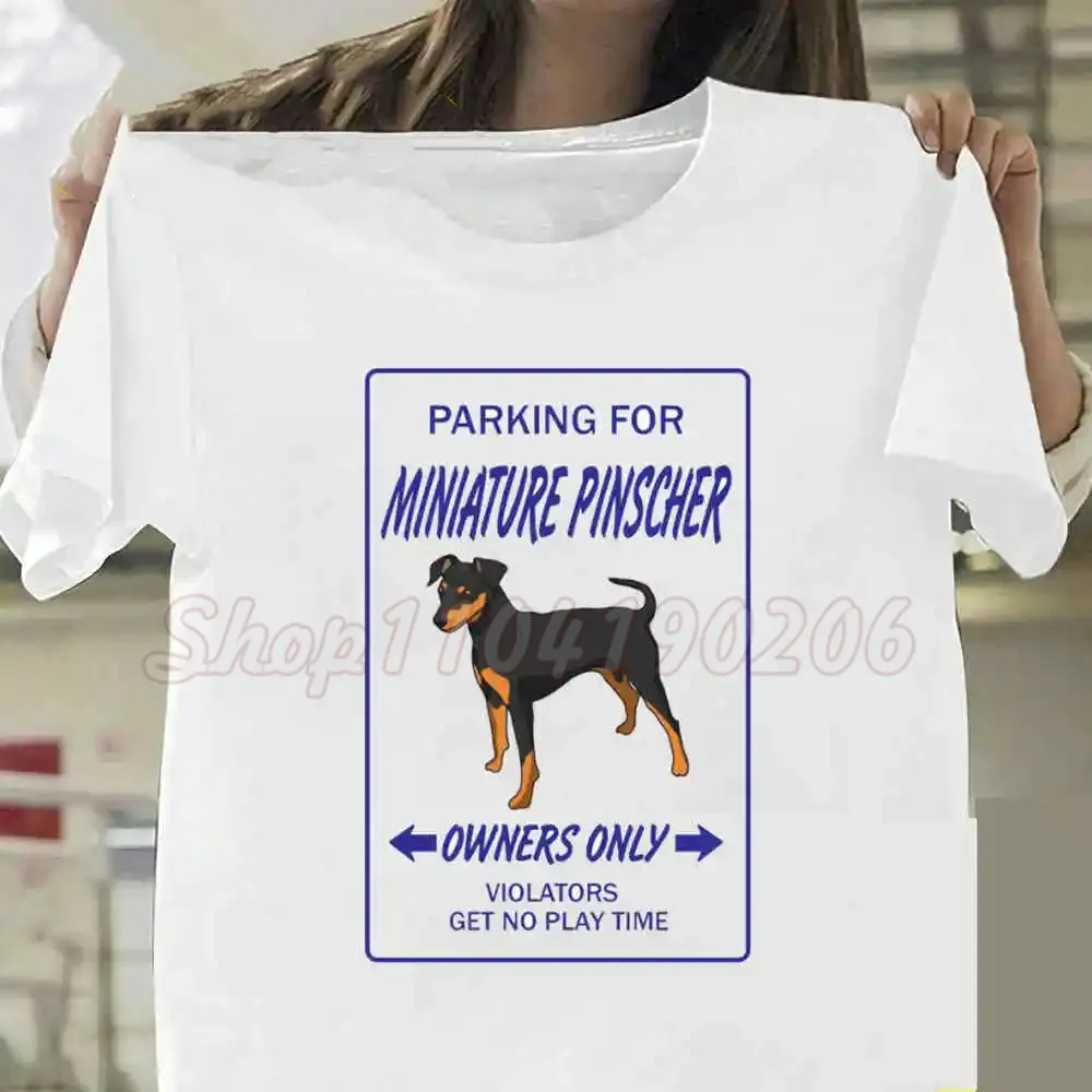 Dog Cool Miniature Pinscher Printed T-Shirt Summer White Short Sleeve Neck Sports Clothes Harajuku Women's Graphic T Shirt