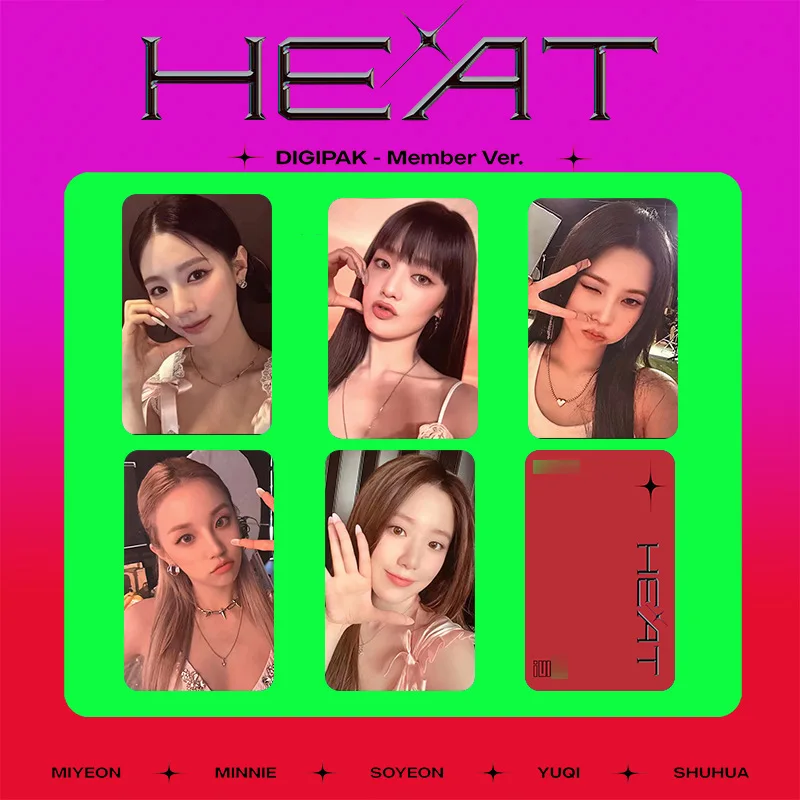 5 pz/set KPOP (G)I-DLE HEAT New Album LOMO Cards List YUQI Shuhua Soyeon Two Sides photocard NEVERLAND Fans Collection Gifts