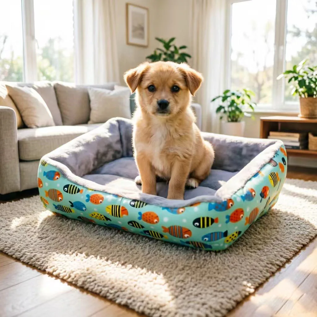 Cama alfombra con peces para gatos y perros – Antideslizante interior - imagen 5