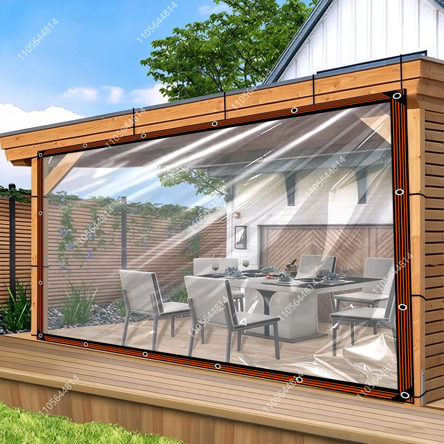 Clear PE Waterproof Tarpaulin Thick Transparent Plastic Sheet Reinforced Edge Outdoor Patio Sunroom Rain Dust Cover
