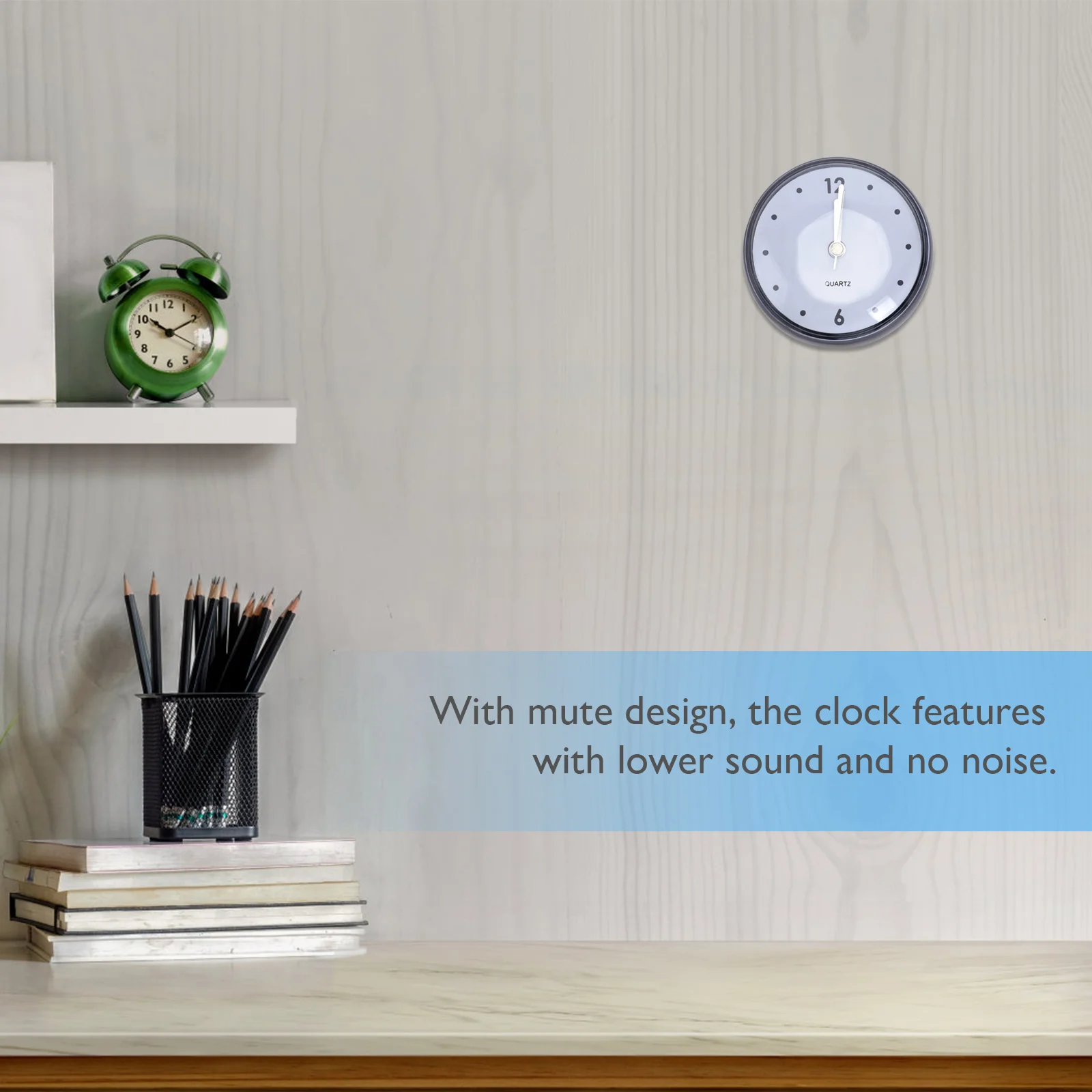 

1pc Sucker Cup Clock Waterproof Anti-Fog Silent Wall Clock For Bathroom Kitchen Tile Mirror Hanging Home Decor Timepiece