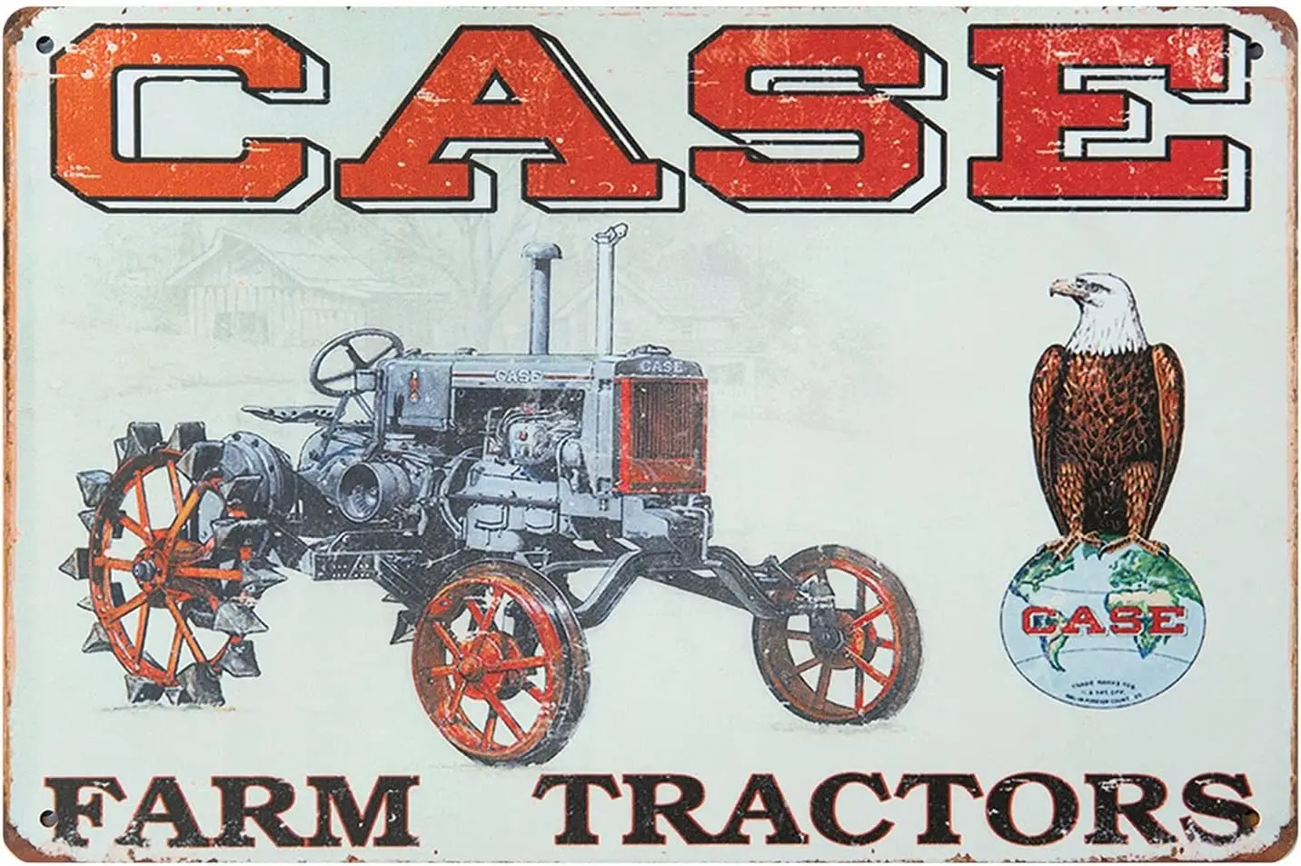 Farm Tractors Metal Tin Sign, Vintage Plaque Poster Home Wall Decor 12 x 8 Inches sign