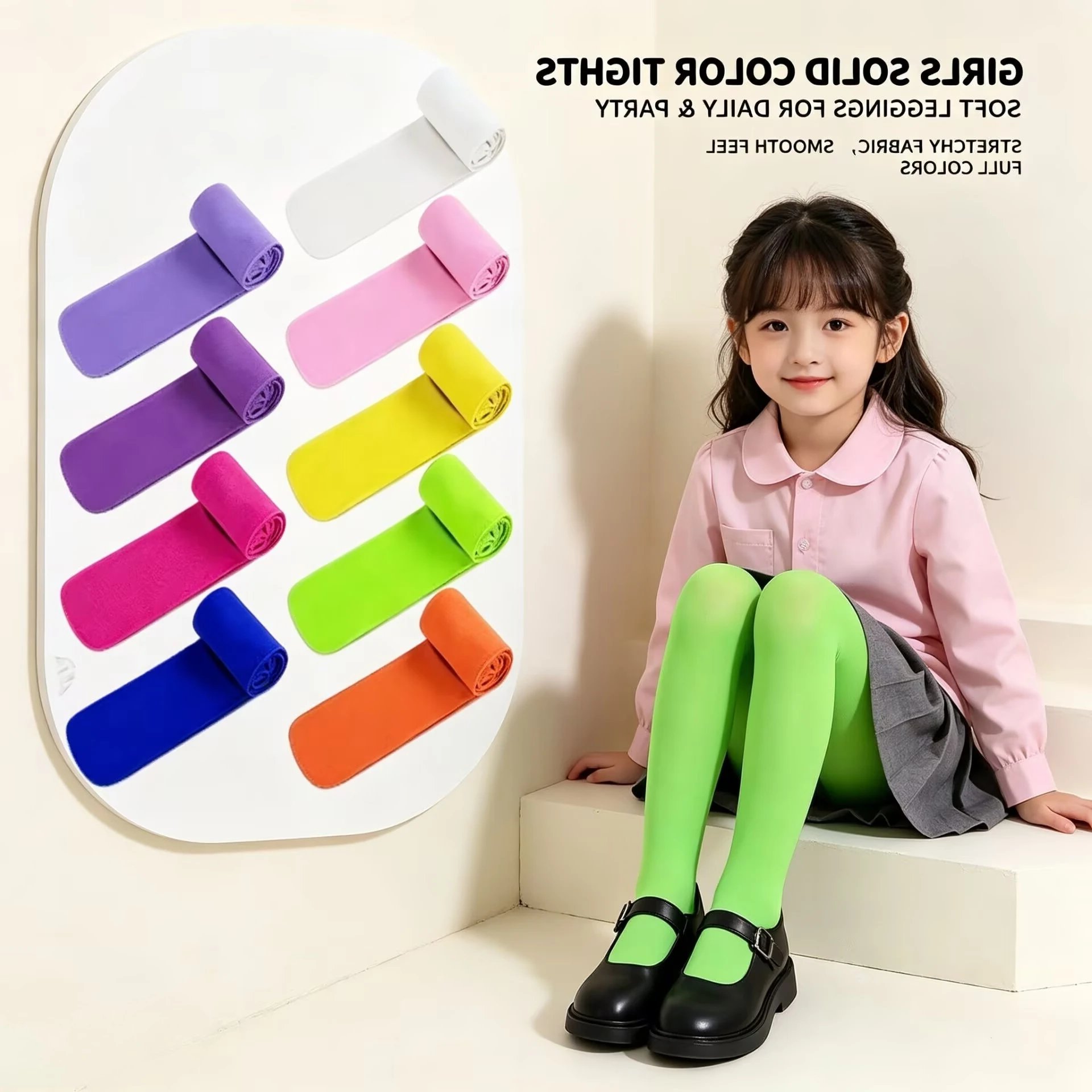 3 Pairs of Girls' Ballet Tight Pants Super Soft Suitable for Girls' School Elastic Leggings Children's Dance Ankle Long Socks
