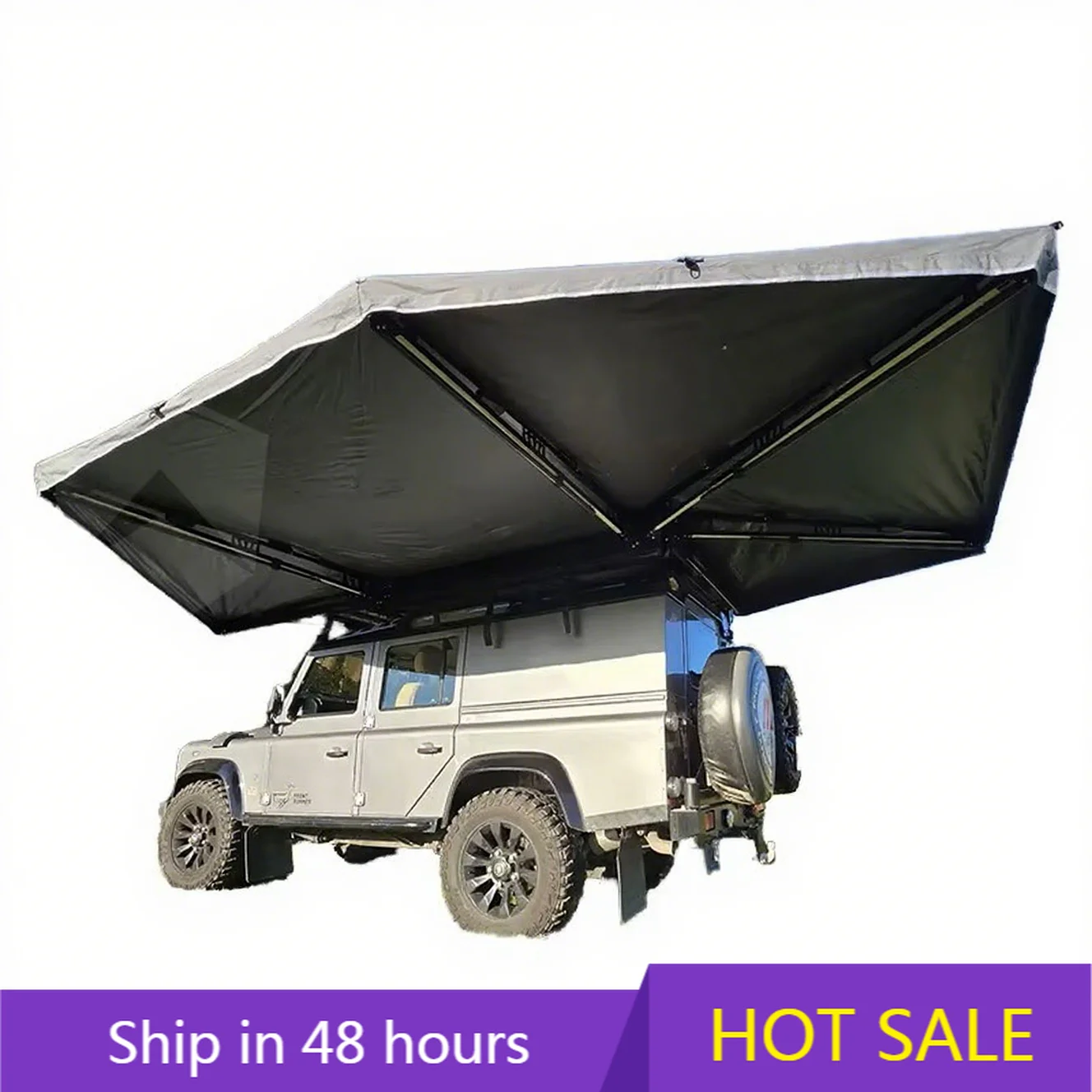 

YTYIN Free Standing 4x4 4WD Outdoor Camping Car Roof Awning Tent 270 LED Side Awning with Cotton Canvas Caravan Roof Shelter