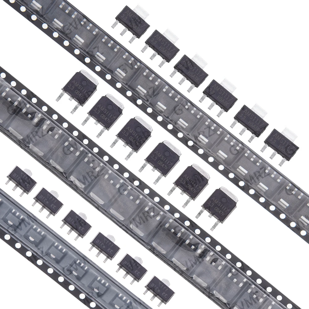 10/50/1000/2500PCS 2.5V 3.3V 5.0V AMS1117 SMD 1.2V 1.5V 1.8V ADJ SOT-223 SOT89 TO-252 3.3V 5.0V