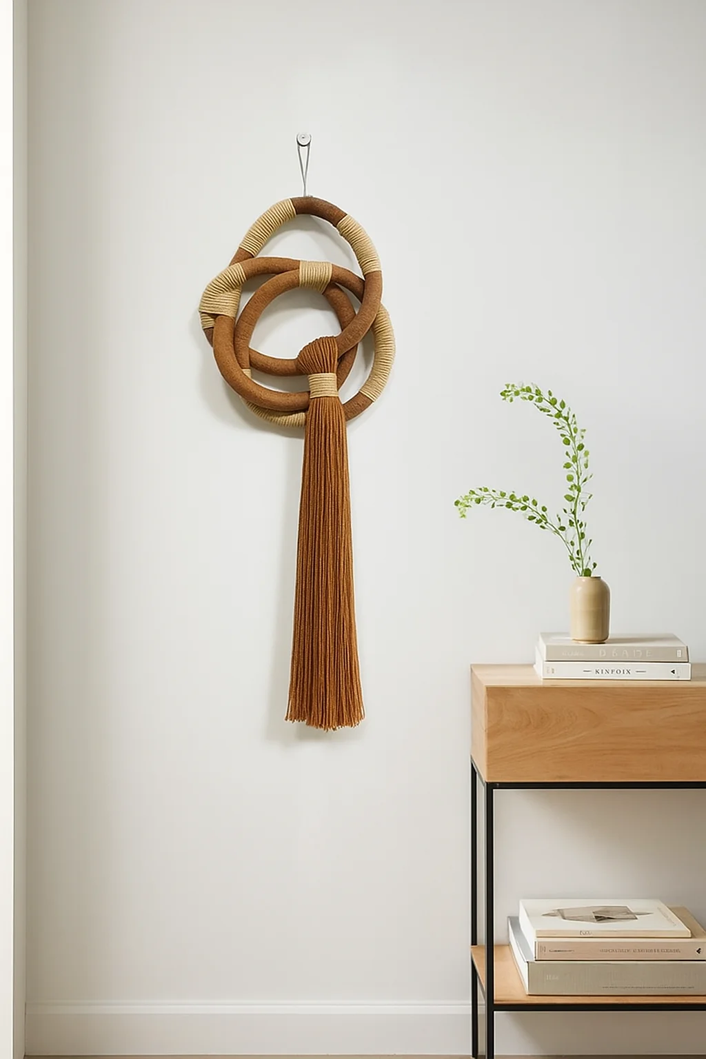 #￥Gisenu Winding Loop Art Deco Cotton Rope Macrame Wall Hanging Uneven Pattern Wedding Anniversary Easter Diwali Birthday Home