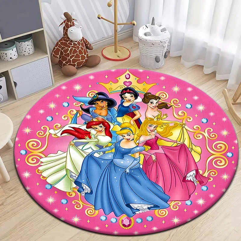 

Princess Collection Round Carpet for Living Room Rugs Camping Picnic Mats Flannel Anti-Slip Rug Yoga Mat Gifts area rugs