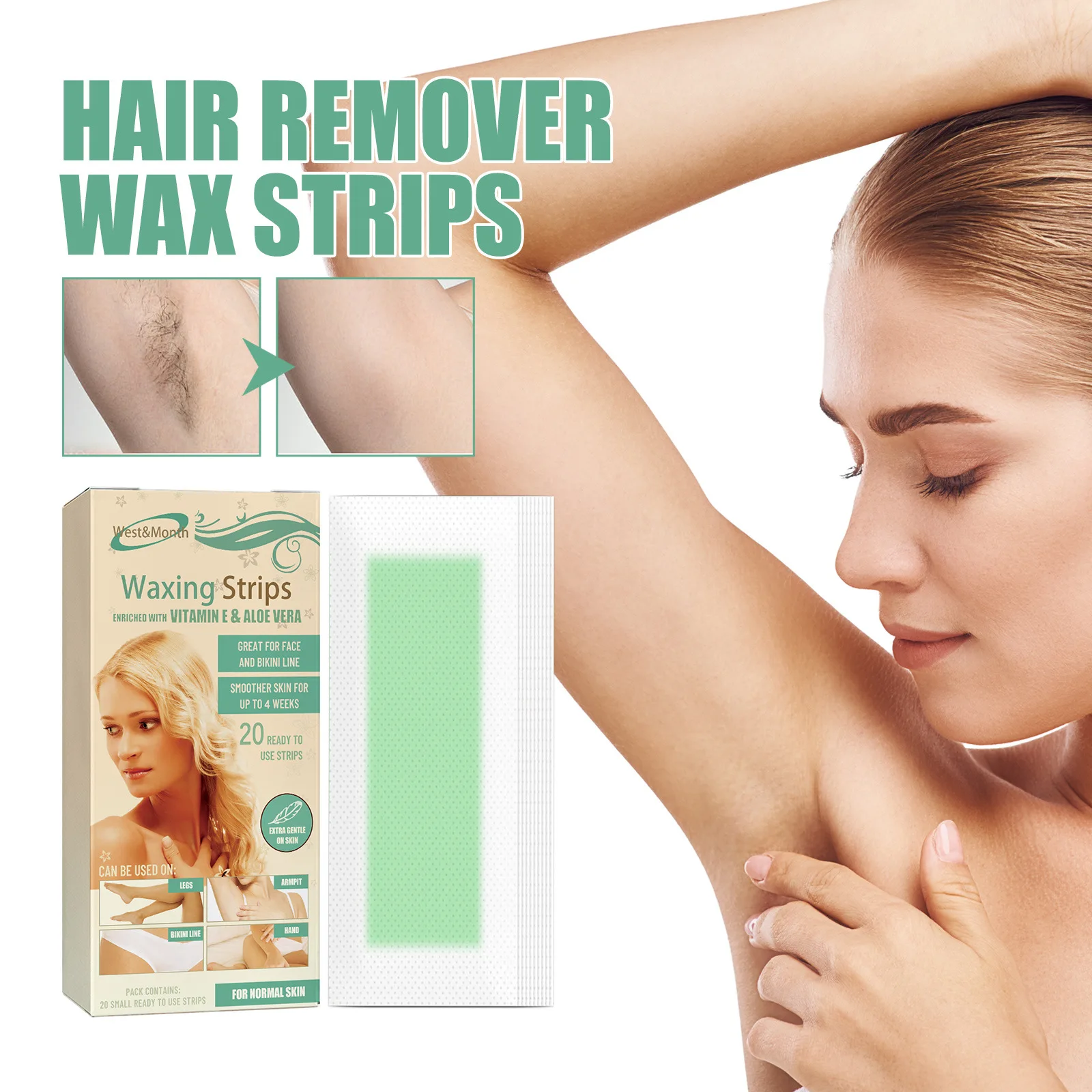 

Depilated Waxed Paper Summer Skin Moisturizing Professional Quick Armpit Hair Removal Clean Softens Gentle Skin Care Sticker