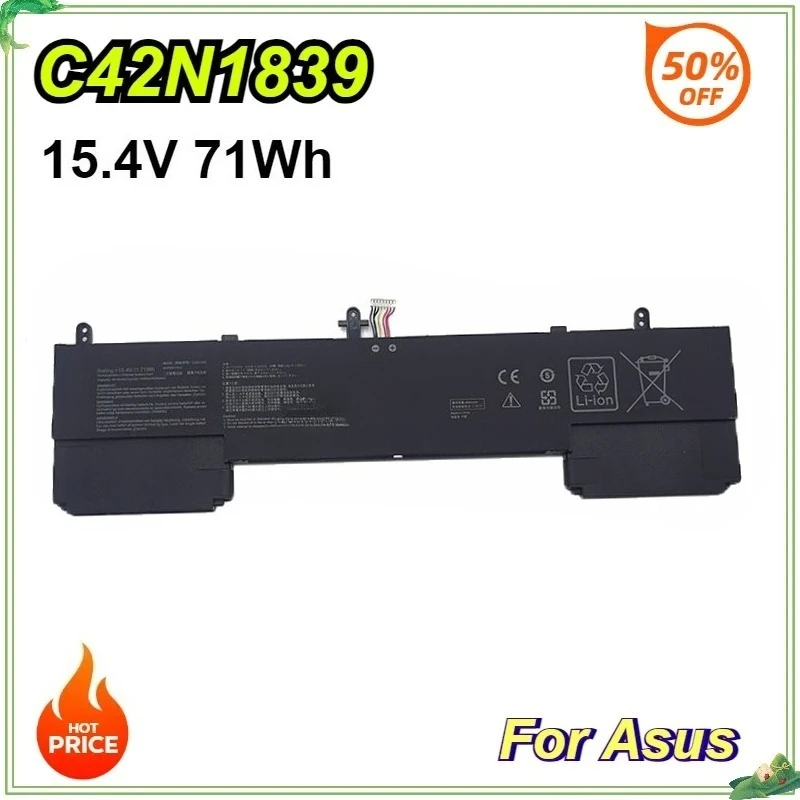 

Новый аккумулятор для ноутбука C42N1839 для ASUS Zenbook 15 Q546F UX534FTC UX534FT UX563FD UX534FA UX533FD 15,4 В 4614 мАч 71 Втч