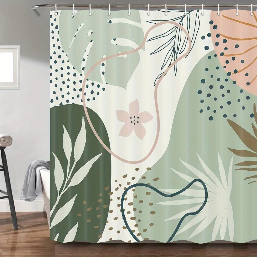 

Занавеска для душа с цветочным рисунком и кактусом, изготовленная из полиэфирной ткани, можно стирать в машине, с крючками, подходит для декора ванной комнаты.