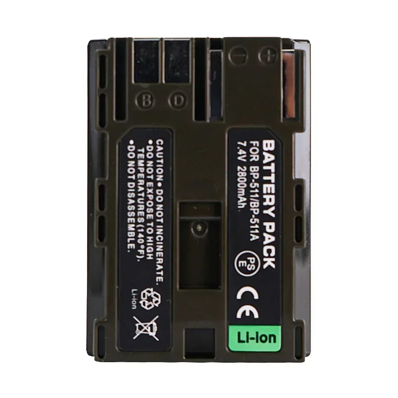 BP-511A 2800mAh 7.4V Battery for Canon SLR Camera 10D 20D 30D 40D 50D 300D G5 G6 5D