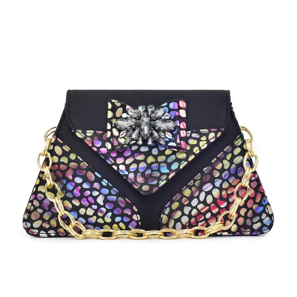 Latest Italian Wedding Matching Shoes and Bags Decorated with Rhinestone Luxury Wedding Woman Shoe Shoe and Matching Bag Set