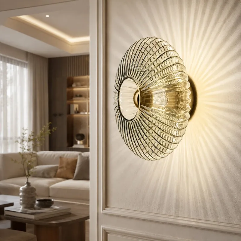 Nordic Retro Glass Ceiling Light Minimalist Flush Mount Lamp for Living Room Bedroom Hallway Entryway Foyer Home Decor
