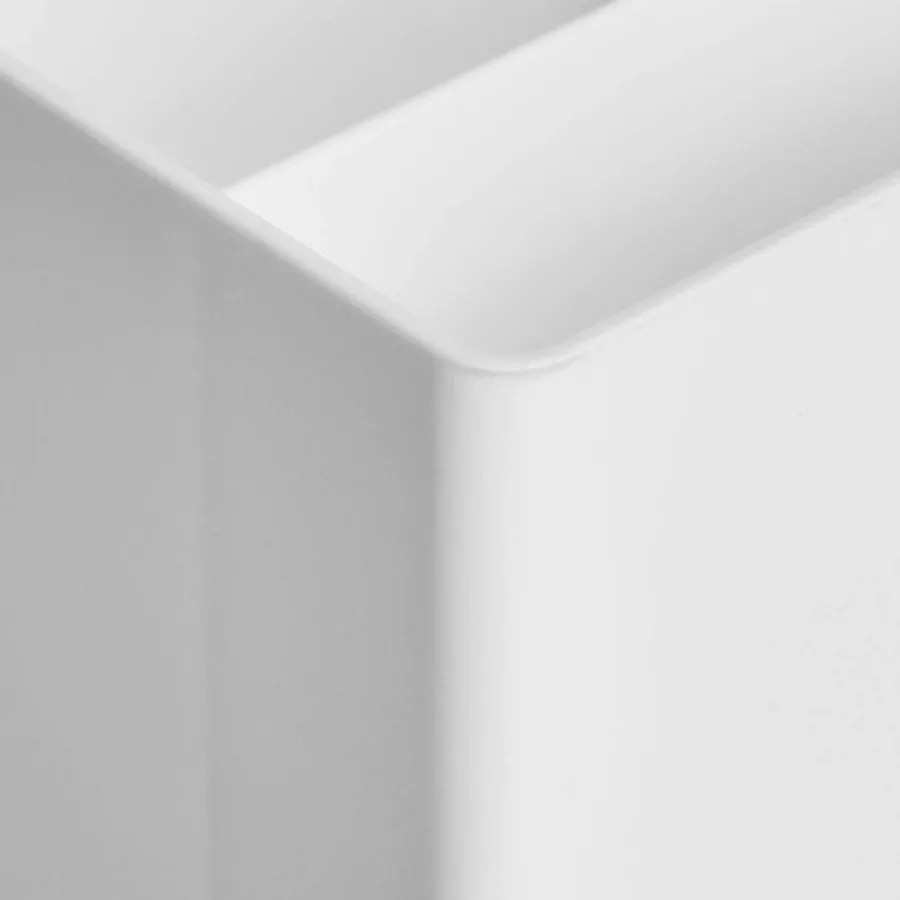 Modern White Plastic Desk Organizer - Multifunctional Pen & Pencil Holder for Office & Study