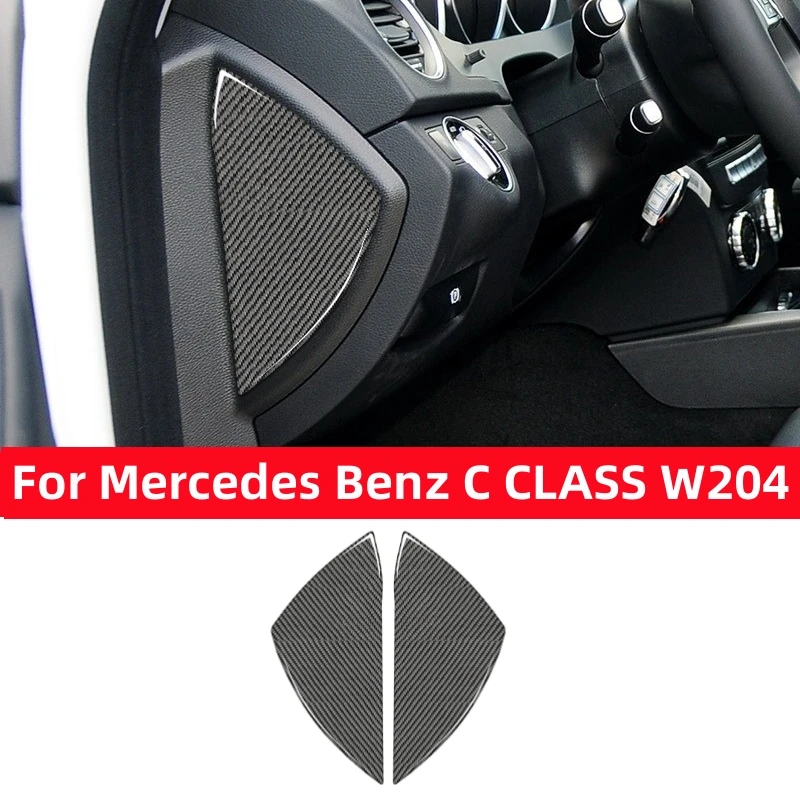 For Mercedes Benz C CLASS W204 2007-2014 Carbon Fiber Decorative Stickers on Both Sides of The Dashboard Interior Accessories