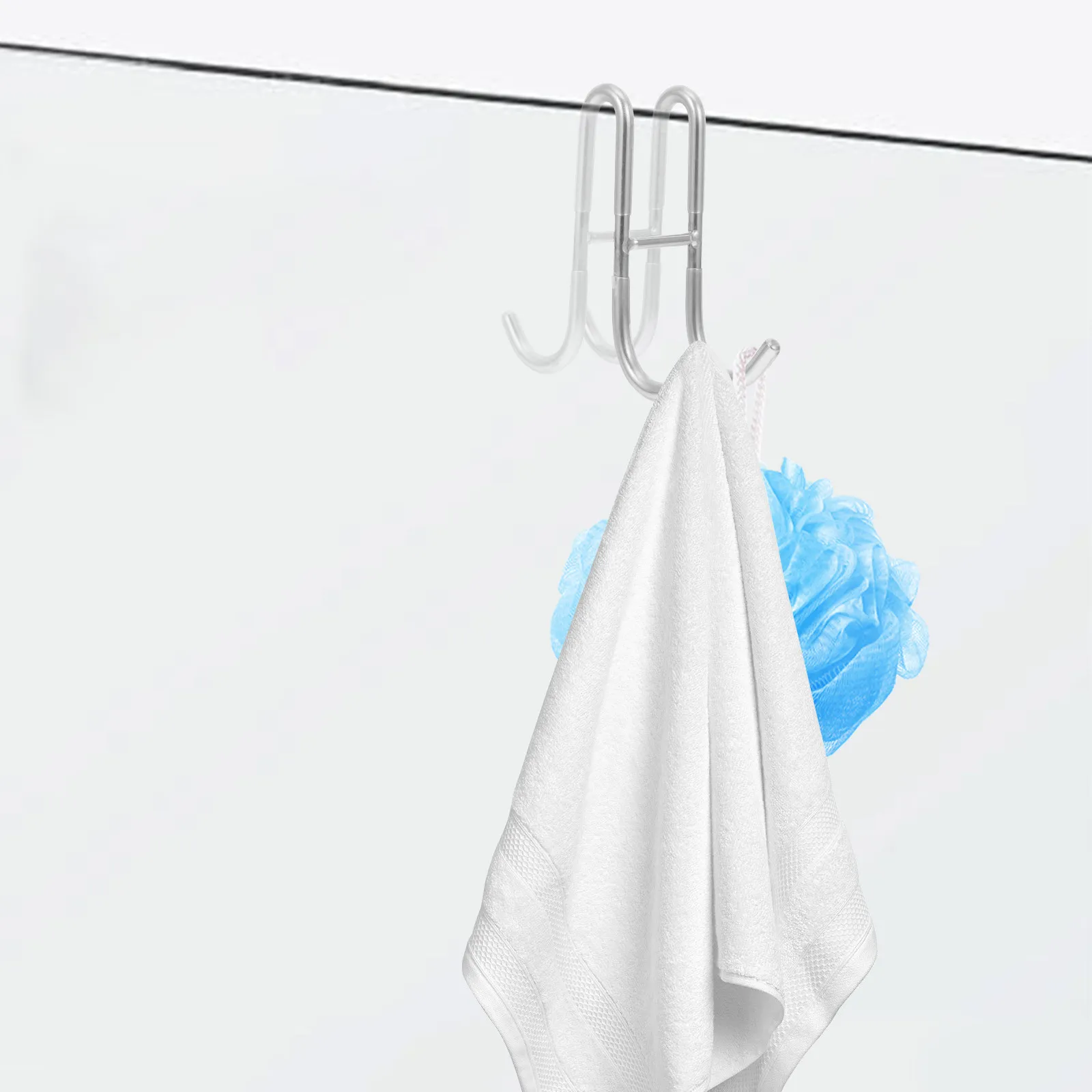 

3Pcs Stainless Steel Shower Door Towel Hook Over The Glass Door Heavy Duty Towel Hanger for Bathroom Shower Robes Bath Tools