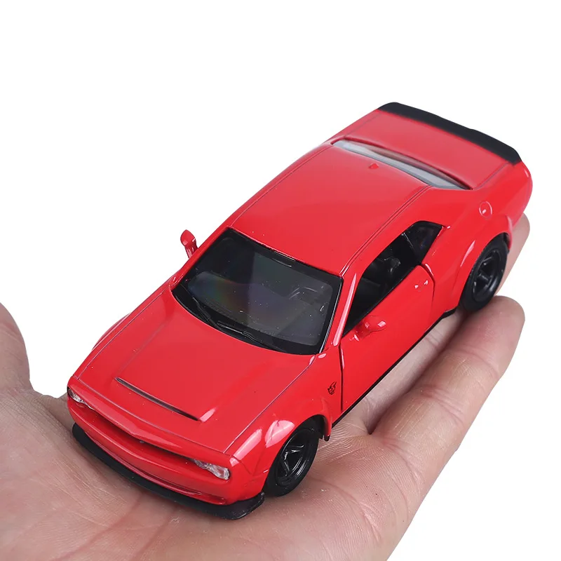 Dodge Challenger SRT Demon Supercar Simulation Diecasts & Toy Vehicles Pull Back & Doors Open RMZ city 1:36 Alloy Car Model