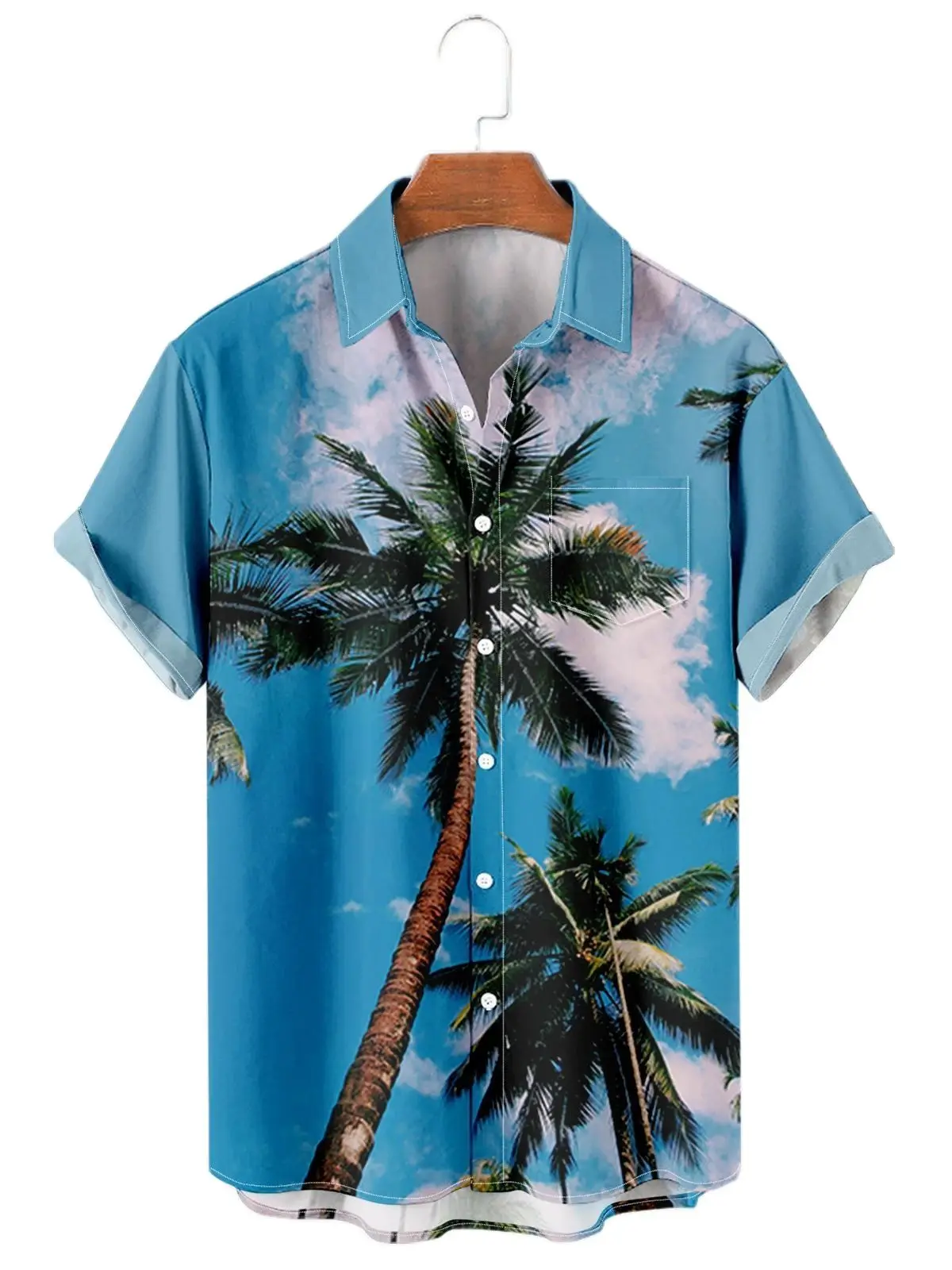 Chemise à manches courtes à motif hawaïen pour hommes, chemise décontractée pour hommes, vêtements d\'été, hip-hop, rue, fête sur la plage, 2022