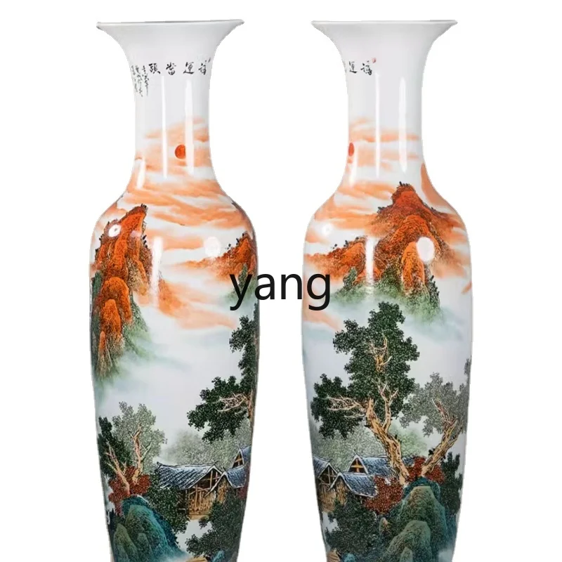 

Yhl Hand Painted Pastel Large Vase Jingdezhen Ceramic Chinese Decoration Large Living Room Hotel Housewarming Porcelain Bottle