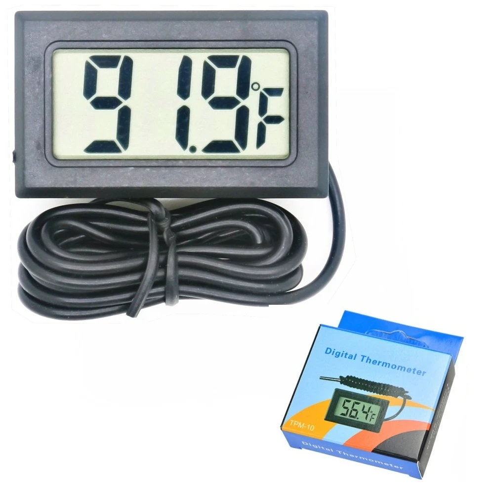 

Mini Electronic Digital Thermometer LCD Display with Probe Cable for Thermostat Oven Freezer Fish Tank Aquarium Pet Incubators