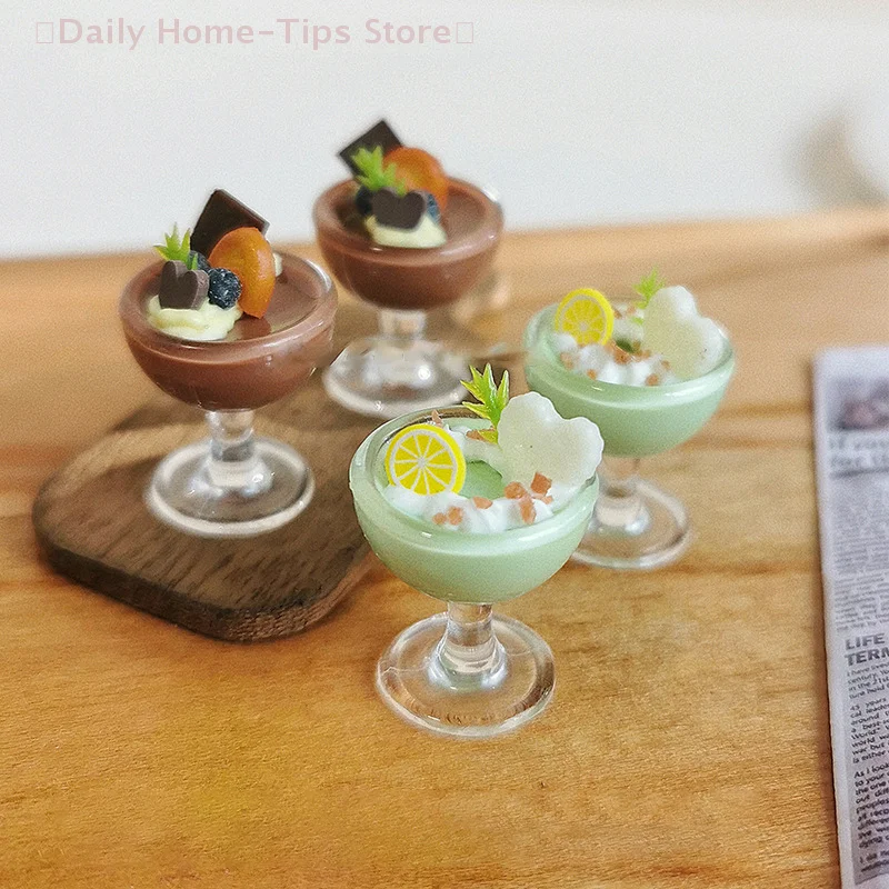 1/12 인형집 시뮬레이션 음료 컵 장식품 인형집 바 음료 장식 인형 집 액세서리 역할 놀이 장난감