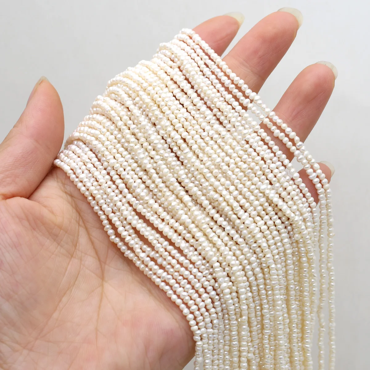 Natural Pearl Beads Irregular Small Cultured Freshwater Pearl Beaded for Jewelry Making Necklace Bracelet 1.8-2mm