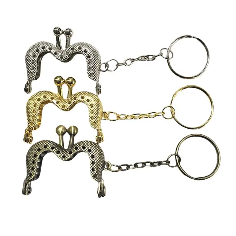 1 Stück DIY-Bastelzubehör für Geldbörsen, Mini, niedlich, 4 cm, Metall-Münzbeutel, Geldbörsenrahmen mit Schlüsselanhänger, Kussverschluss – Detail 8