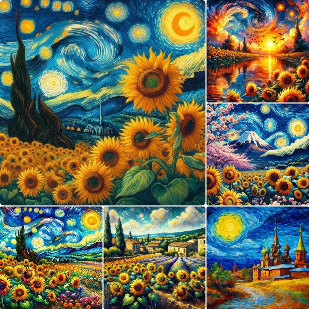 

Diamond Painting Diamond Art Clearance Sunflowers In The Style Of Van Gogh Cross Stitch Kit Home Decoration Pictures Wall Art