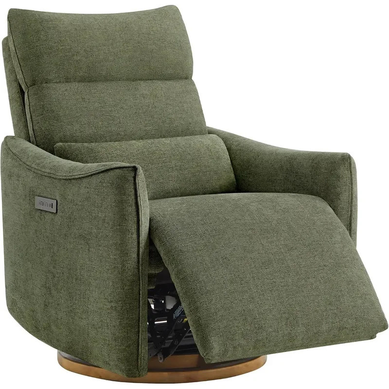 Power Swivel Glider Recliner Chair Nursery Glider Moss Green