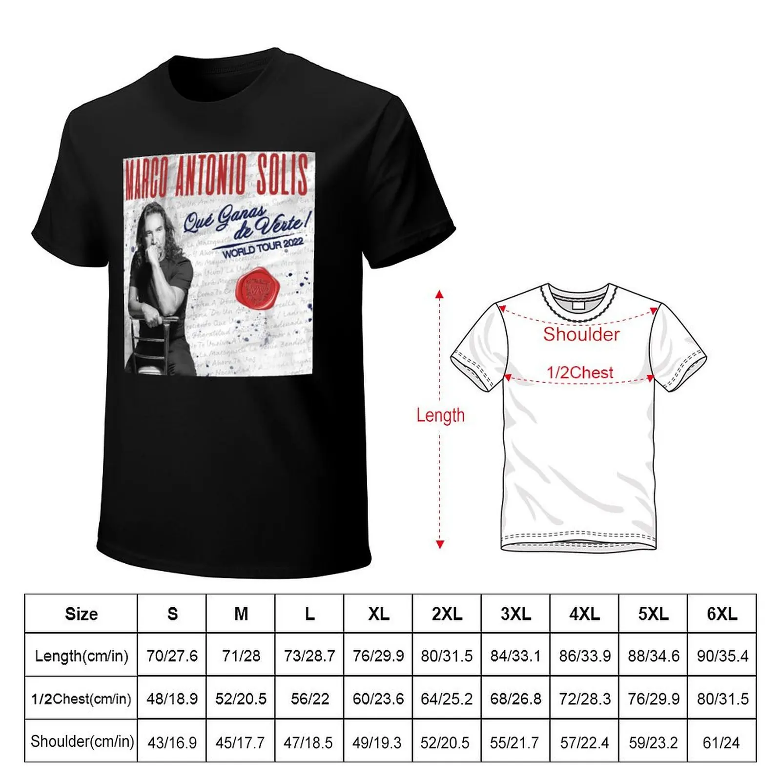 don Marco Antoni Solisa Que Ganas de Verte World Tour 2022 T-Shirt Soft Basic Cotton Short Sleeve Tee
