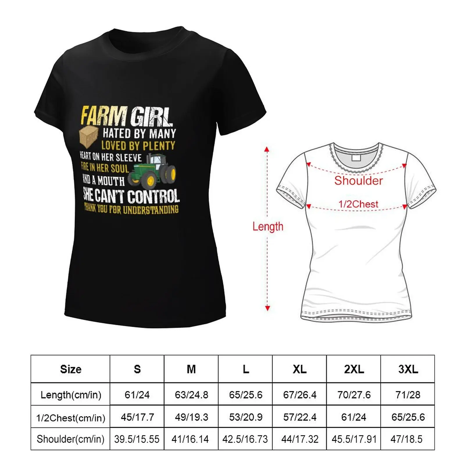 FARM GIRL T-Shirt summer top anime clothes kawaii clothes t-shirts for Women cotton