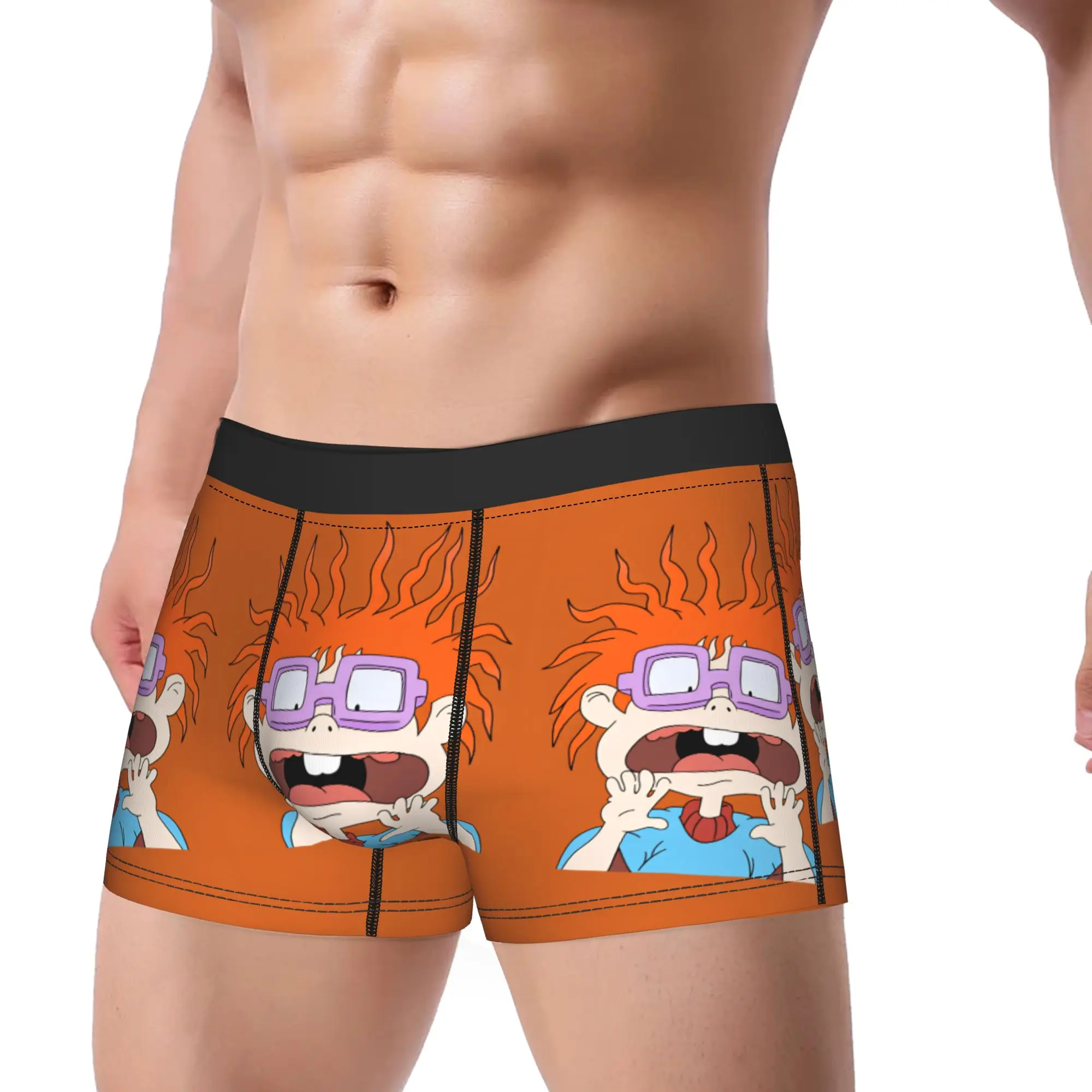 Rugrat Character Underwear  Classic Panties Print Boxer Brief For Men Pouch Plus Size Boxer Shorts
