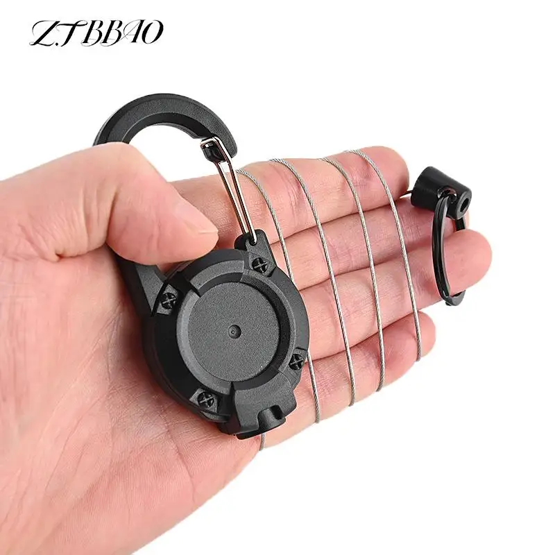 

1PCS Sporty Anti-theft Retractable Key Ring Easy-to-pull Buckle Steel Wire Rope Elastic Keychain Anti Lost Key Ring Accessories