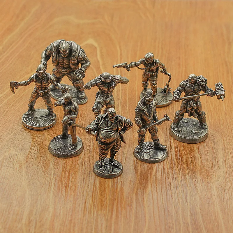 Metal Cyberstyle Mafia Soldier Model Action Figures Desktop Car Interior Miniature Ornament Akcesoria Gra planszowa Prezenty