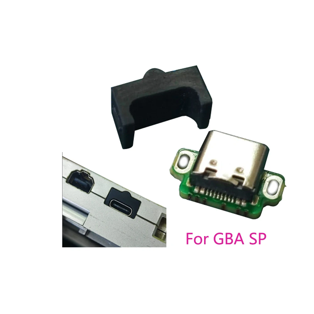 Power Charging Port para GBA SP, Tipo C USB Tipo C Porta do Carregador, Consola de Jogos Acessório com Suporte